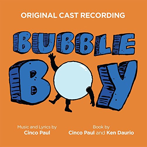 "Orange album cover with cartoon character inside a bubble, text 'Bubble Boy'."