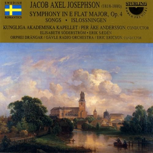 "CD cover featuring a serene landscape painting with a river and distant church."