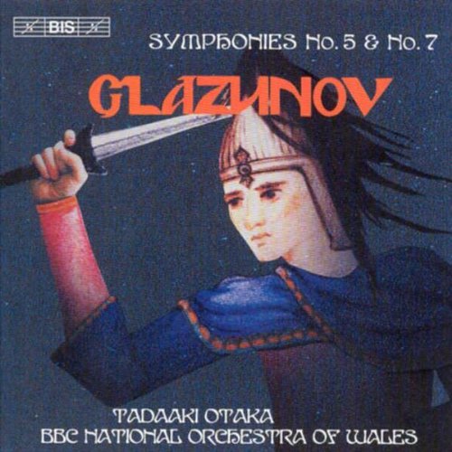 "CD cover featuring a warrior holding a sword, with 'Glazunov' written in orange."