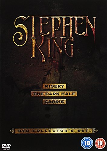 "Stephen King DVD Collector's Set cover with gold text on dark background, listing three films."