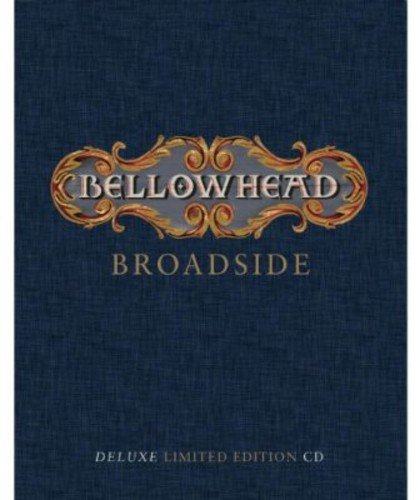 "Blue CD cover with 'BELLOWHEAD' and 'BROADSIDE' in ornate gold and white lettering."