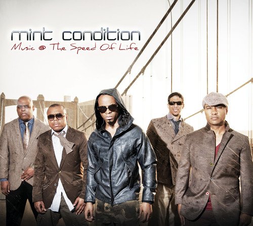 "CD album cover featuring five men standing on a bridge, wearing suits and sunglasses."