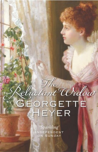 Book cover featuring a woman in a pink dress beside a window with flowers.