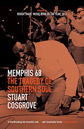 "Book cover with a man kneeling, surrounded by musicians, in sepia-toned image."