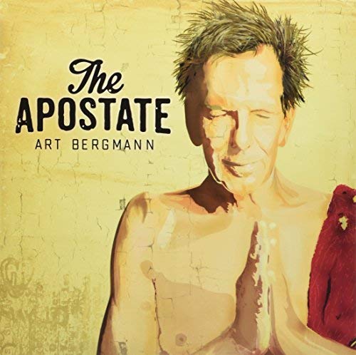 Vinyl album cover with man praying, red cloth on shoulder, against a yellow background.