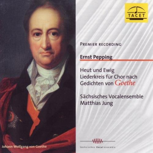 "CD cover with portrait of Johann Wolfgang von Goethe and text in German."
