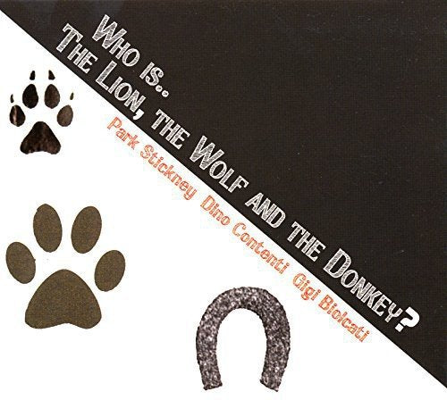 "CD cover with black and white diagonal design, paw prints, and horseshoe."