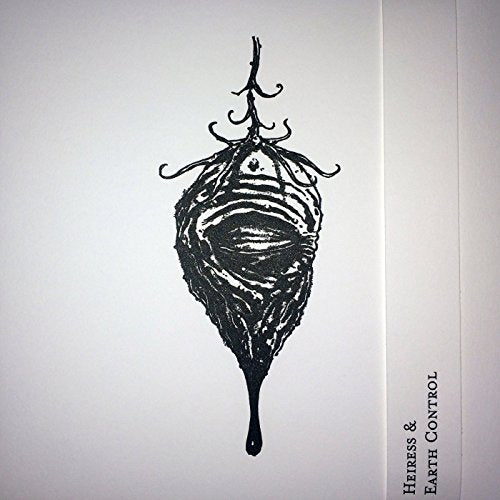 "Black and white vinyl record cover with abstract, organic illustration and artist names."