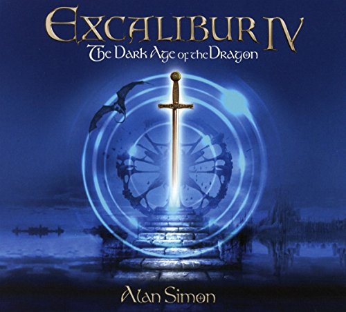 "CD cover featuring a glowing sword on stone steps within a blue circle."