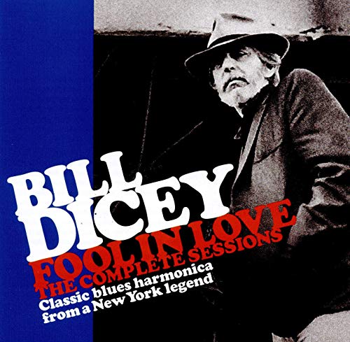 "CD cover with black and white photo of Bill Dicey and bold text."