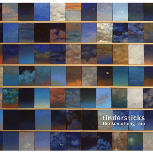 "Album cover with a grid of cloudy sky images and 'tindersticks the something rain' text."