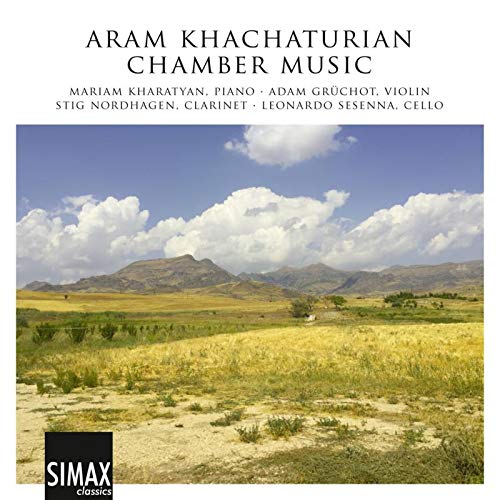 Aram Khachaturian Chamber Music CD cover featuring a landscape photo and white background.