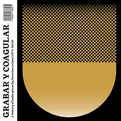 A vinyl record cover featuring a gold half-circle and black checkered pattern on a black background.