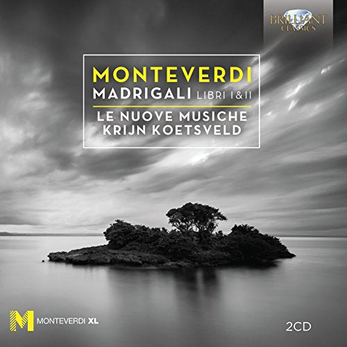 "CD cover featuring a black-and-white island scene with text overlay and logos."