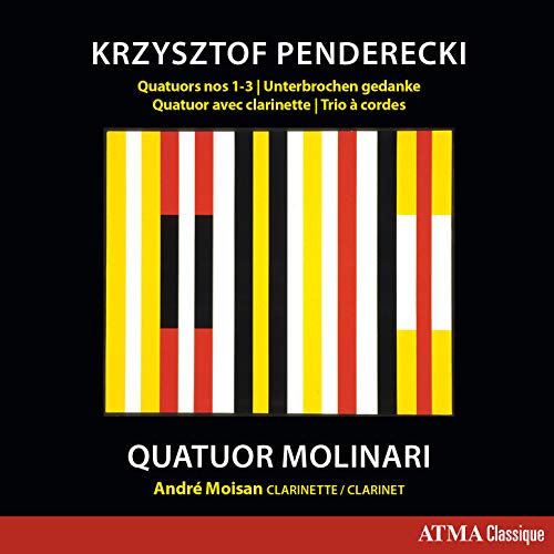 Black album cover with abstract, striped graphic and white and yellow text.