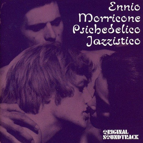 Purple-tinted album cover with three men's faces and "Ennio Morricone Psichedelico Jazzistico" text.
