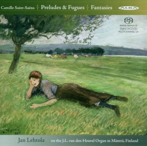"CD cover featuring a painting of a man lying in a green field under a tree."