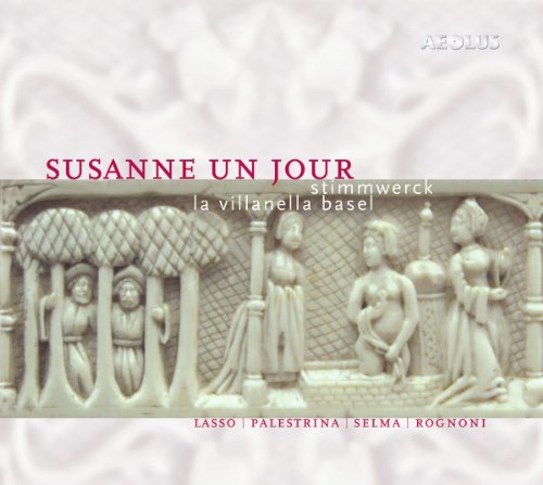 CD cover featuring a stone carving of people under arches, with red and white text.
