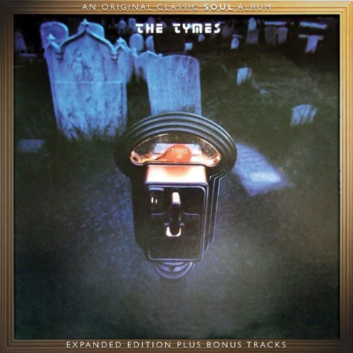 "Album cover with a jukebox in a graveyard, gold border, and white text."