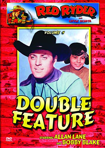 DVD cover for "Red Ryder Western Double Feature Vol 4" with cowboy image and red background.
