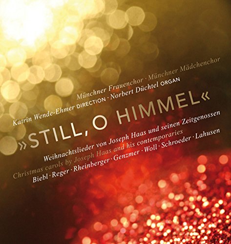 "Christmas CD cover with red and gold bokeh lights and white text."