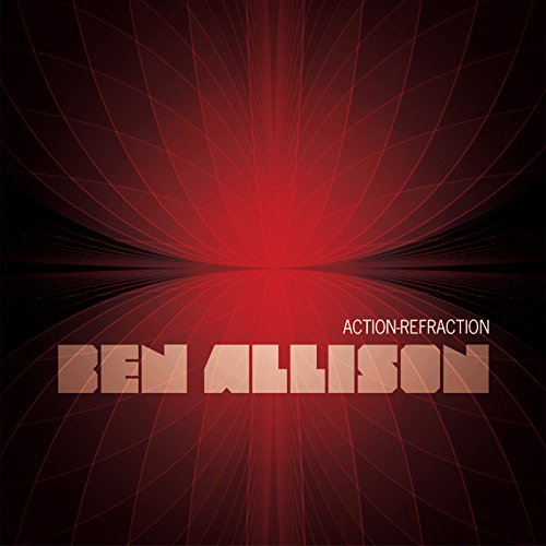 "Album cover with 'Ben Allison' in gold text and red starburst on black background."