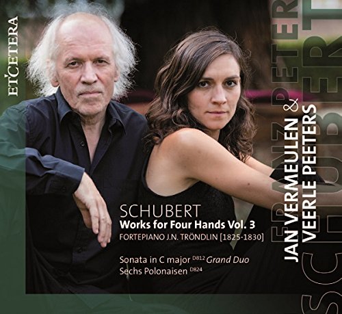 CD cover featuring a man and woman, with text overlay describing the music content.