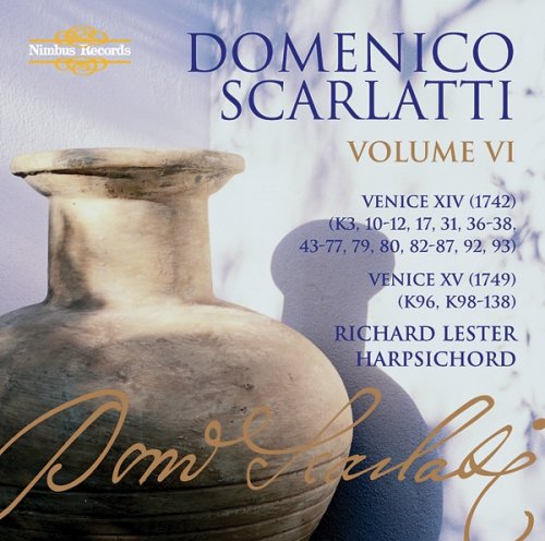 "CD cover with a clay vase and the title 'Domenico Scarlatti Volume VI'."
