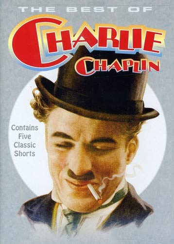 DVD cover featuring Charlie Chaplin with a bowler hat, smoking a cigarette, on a grey background.