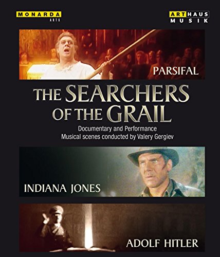 "Blu-ray case with black cover featuring images of Parsifal, Indiana Jones, and Adolf Hitler."