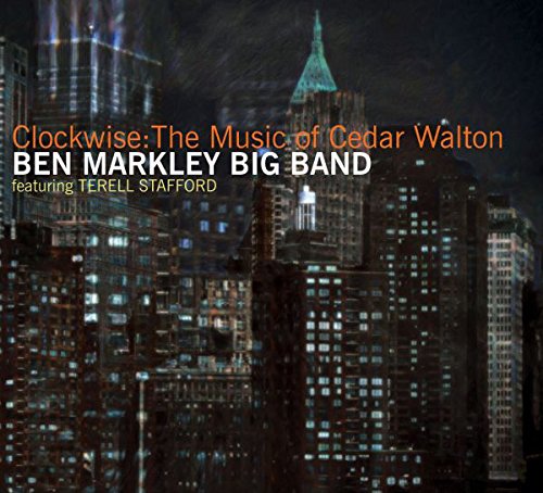 "Album cover with cityscape at night and text 'Ben Markley Big Band'."