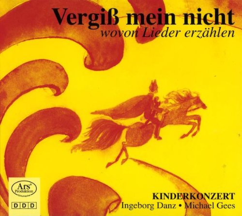 "CD cover with yellow background, red wave, and silhouette of a man on horseback."