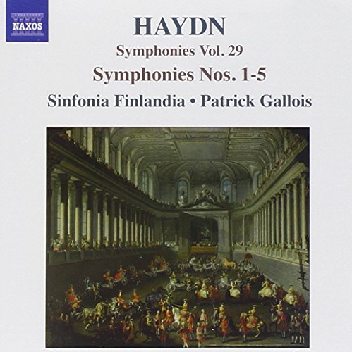 CD cover with a classical concert scene and text "HAYDN Symphonies Vol. 29".