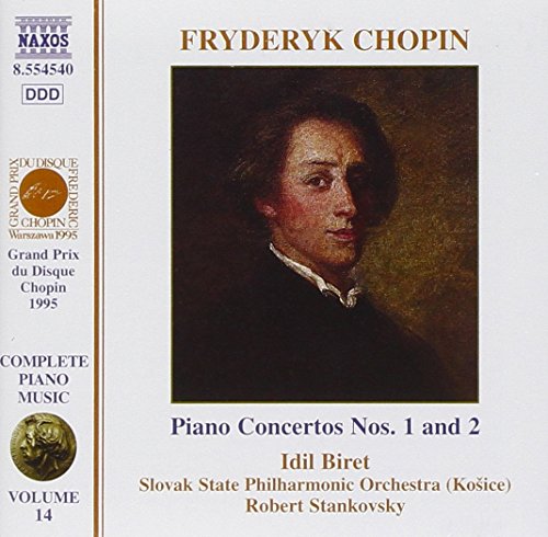 CD cover featuring a portrait of Chopin, white background, with text and logos.