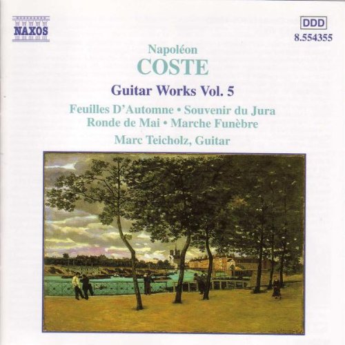 "CD cover with a serene landscape painting and text describing the music content."