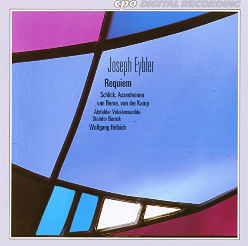 CD cover with stained glass window image and text "Joseph Eybler: Requiem".