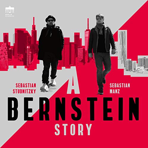 "A Bernstein Story" CD cover featuring two men walking towards a cityscape.