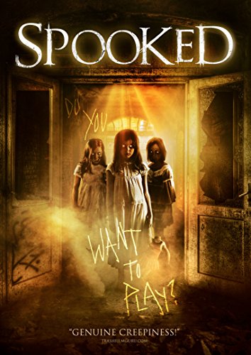 "Spooked" DVD cover featuring three ghostly girls in a dimly lit, eerie hallway.