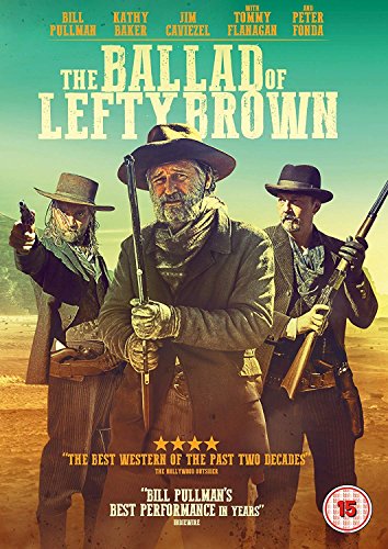 "The Ballad of Lefty Brown" DVD cover featuring three cowboys with guns drawn.