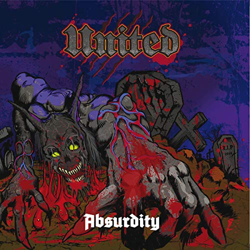 "Album cover art featuring a grotesque, zombie-like creature in a graveyard scene."