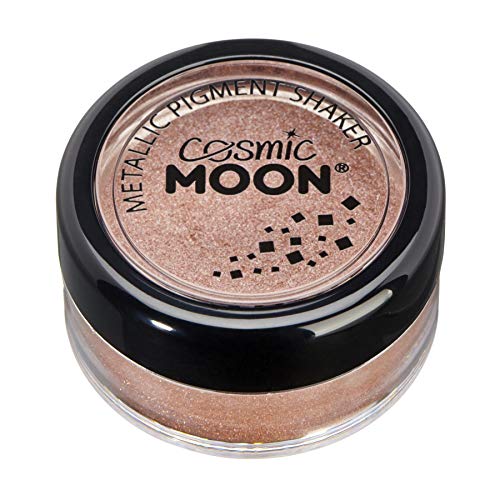 Metallic Pigment Shakers by Cosmic Moon - Rose Gold - Cosmetic Pearlescent Powder, Eye Shadow, Makeup for Face, Eyes & Body