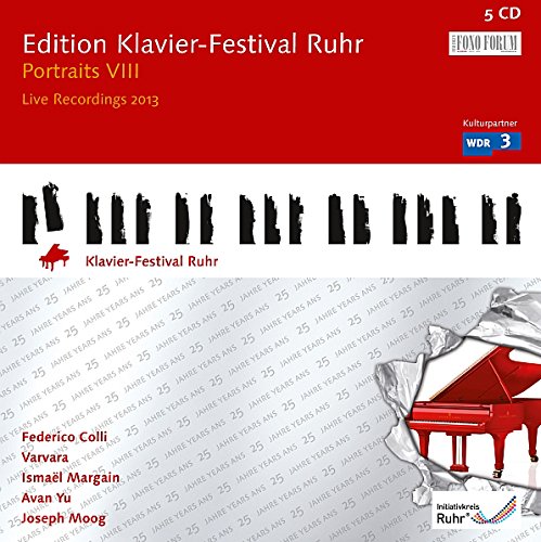 Red and white CD cover featuring a piano graphic and artist silhouettes.
