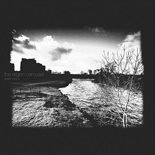 Black and white vinyl album cover with a river and cloudy sky scene.