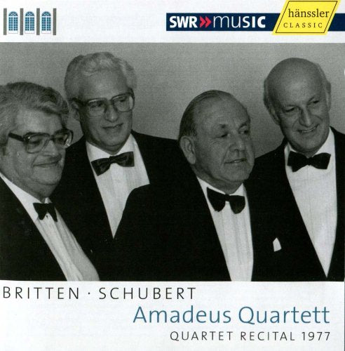 "CD cover with black-and-white photo of four men in tuxedos."