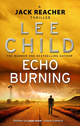 "Book cover with man on a road, windmill, and lightning in a desert landscape."