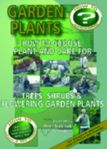 The image is a blurry DVD cover for "Garden Plants". Alt text: Blurry green DVD cover with gardening images and text about garden plants.