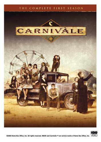 "Carnivale: Complete HBO Season 1" DVD cover featuring a vintage carnival scene with people.