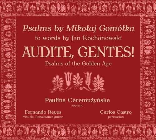 Red CD cover with ornate border and white text listing performers and song details.