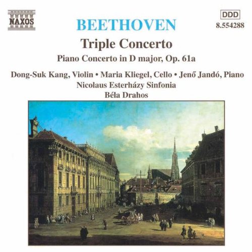 "CD cover with Beethoven's 'Triple Concerto' and a 19th-century cityscape painting."