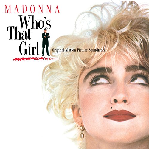 "Album cover featuring a close-up of Madonna's face with blonde hair and red lips."